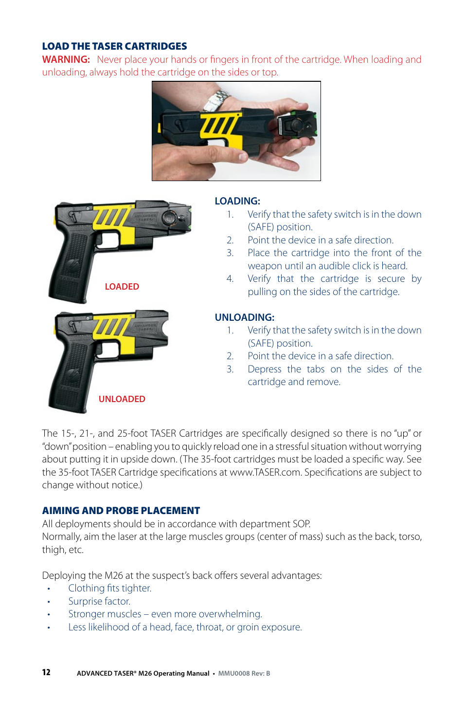 Taser M26 User Manual | Page 12 / 24
