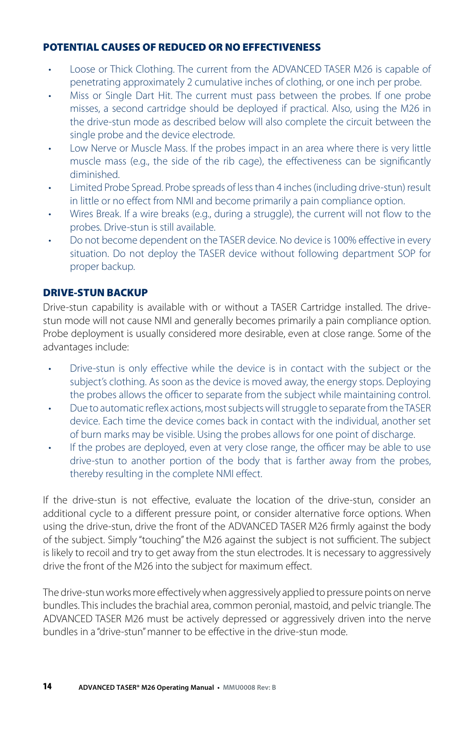 Taser M26 User Manual | Page 14 / 24