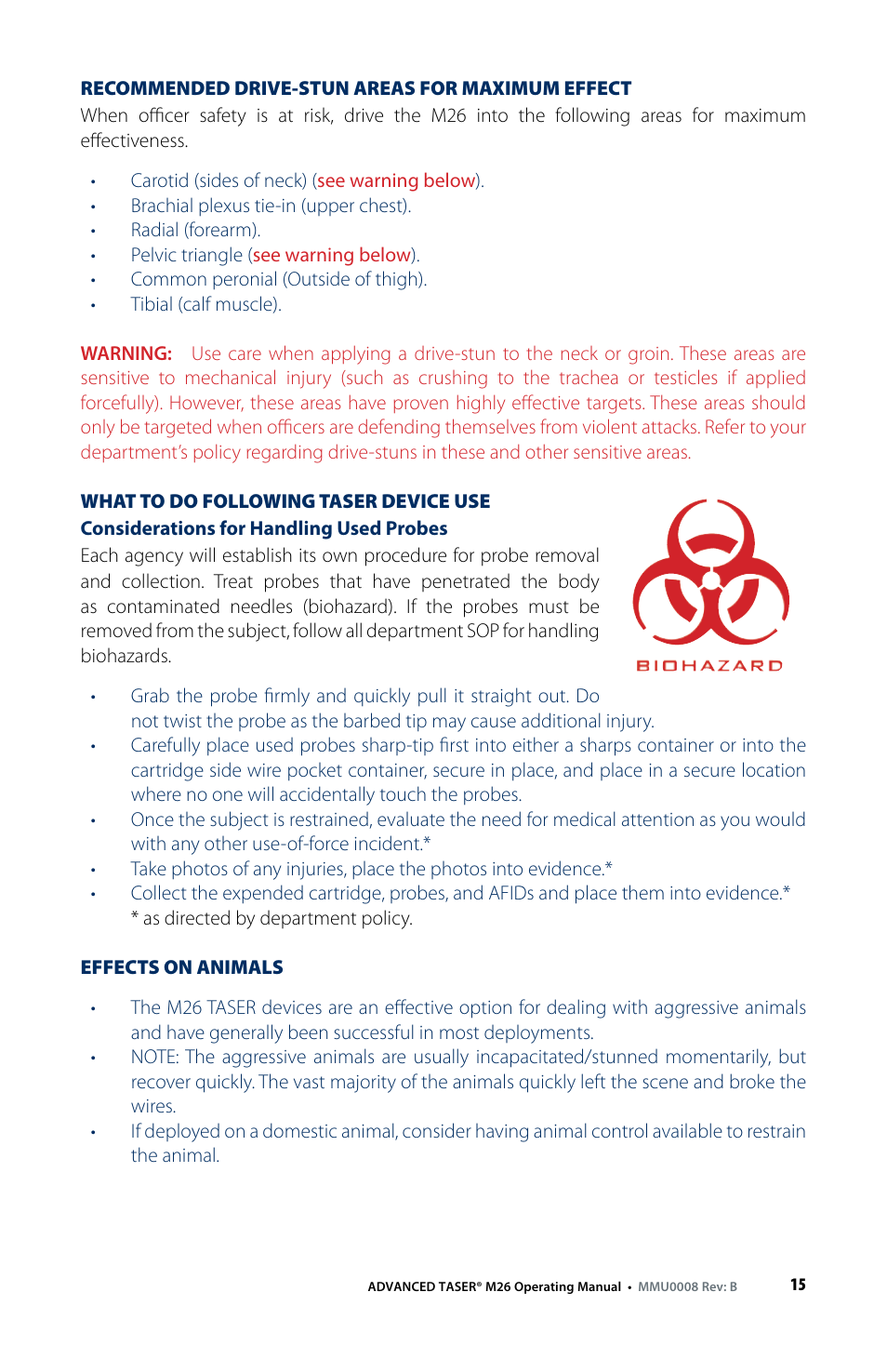 Taser M26 User Manual | Page 15 / 24