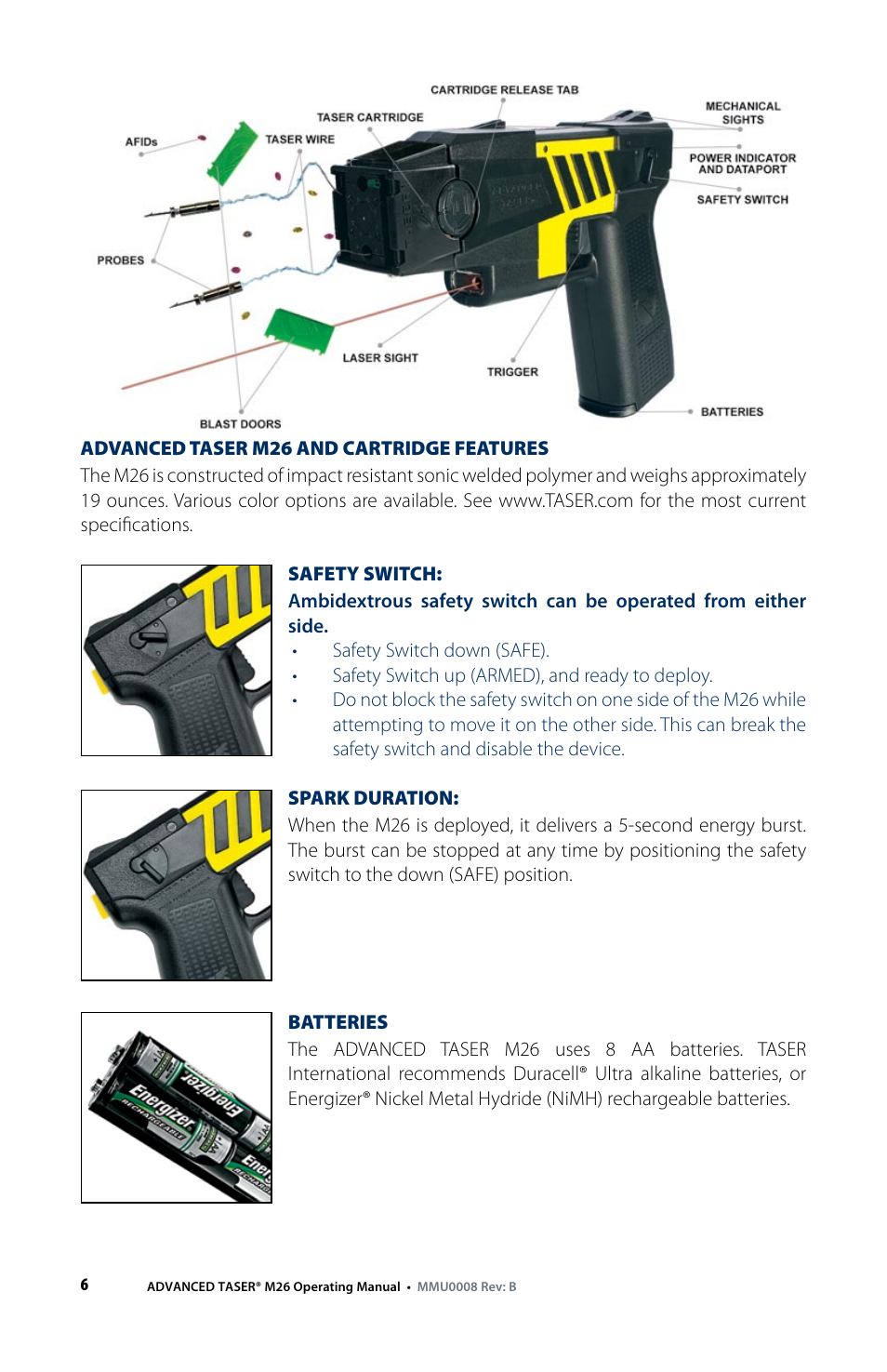 Taser M26 User Manual | Page 6 / 24