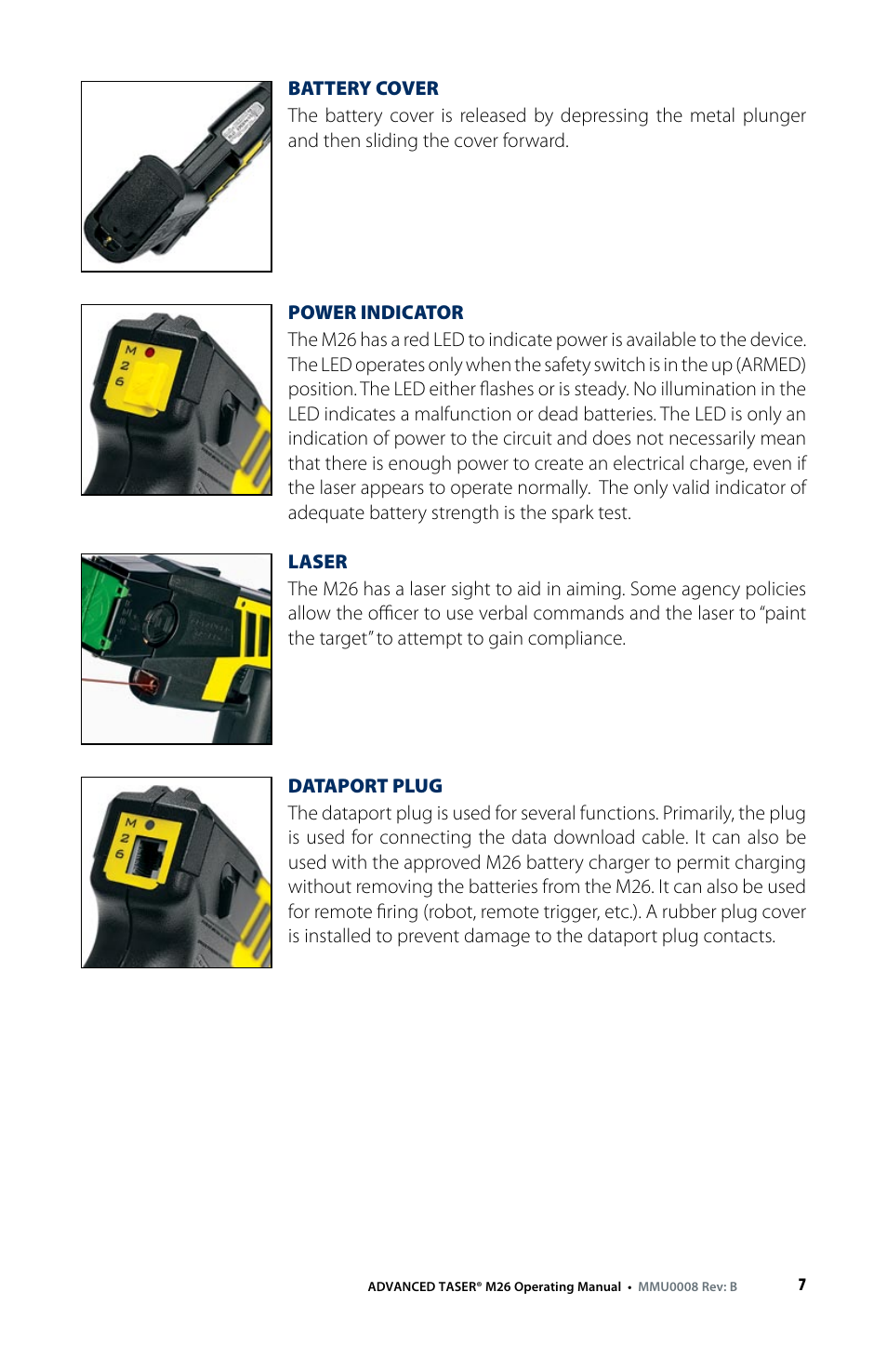 Taser M26 User Manual | Page 7 / 24