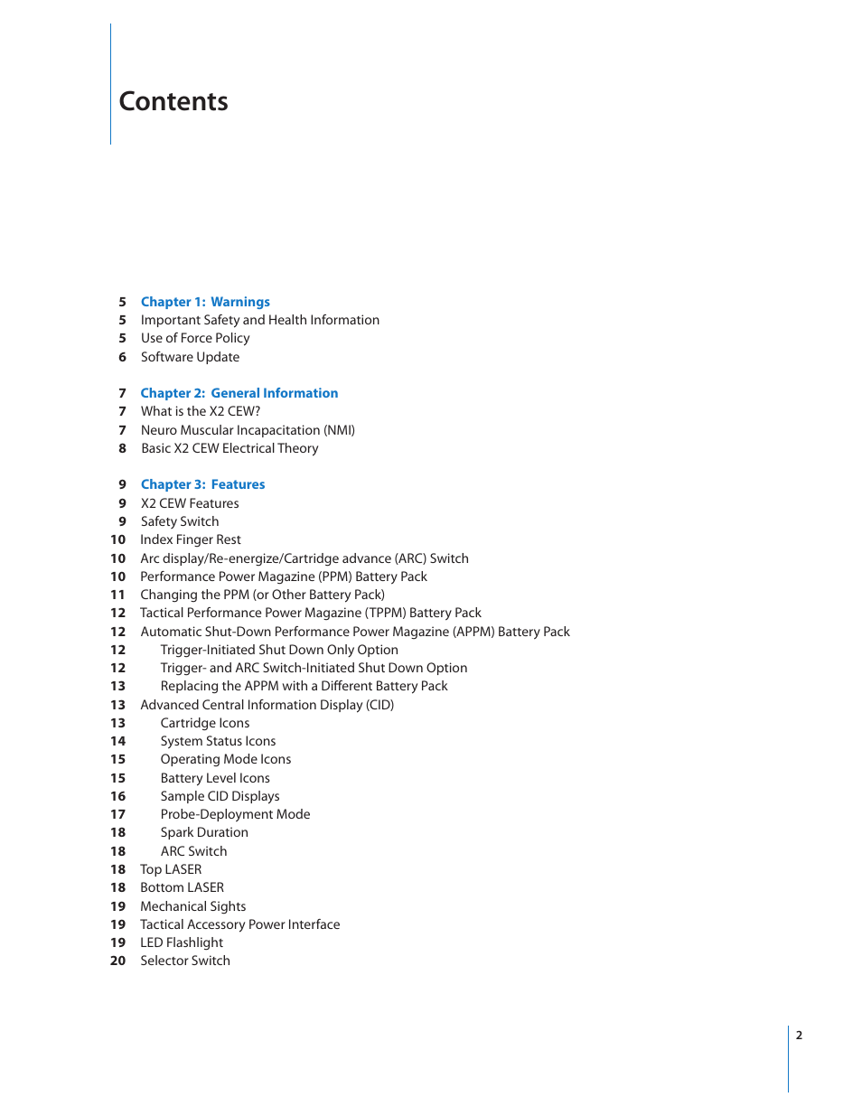 Taser X2 User Manual | Page 2 / 55