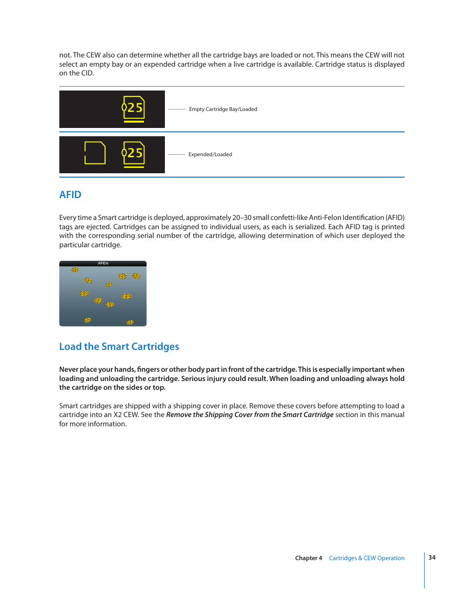 Afid, Load the smart cartridges | Taser X2 User Manual | Page 34 / 55