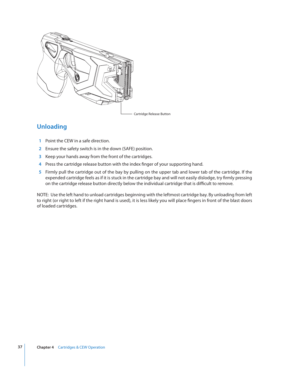 Unloading | Taser X2 User Manual | Page 37 / 55