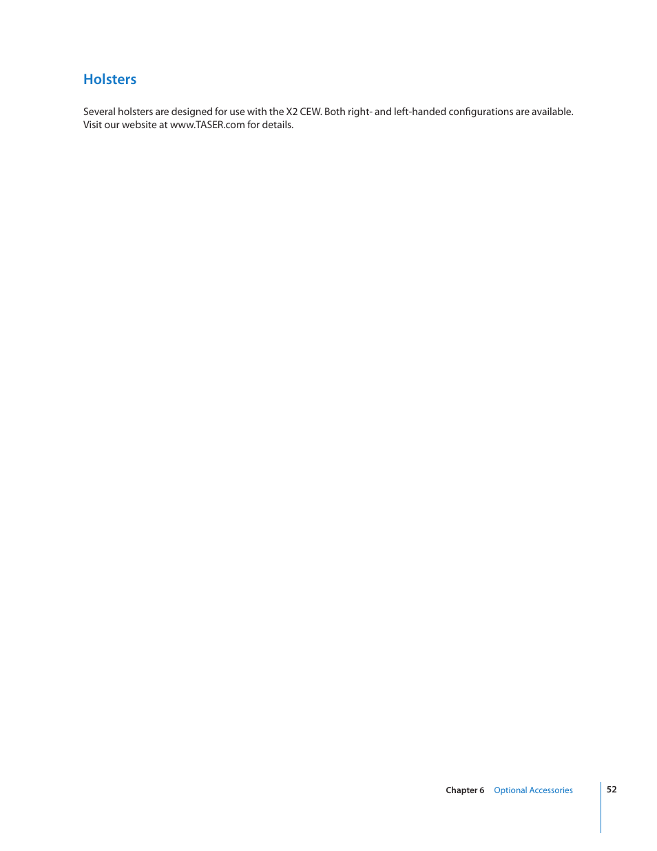 Holsters | Taser X2 User Manual | Page 52 / 55