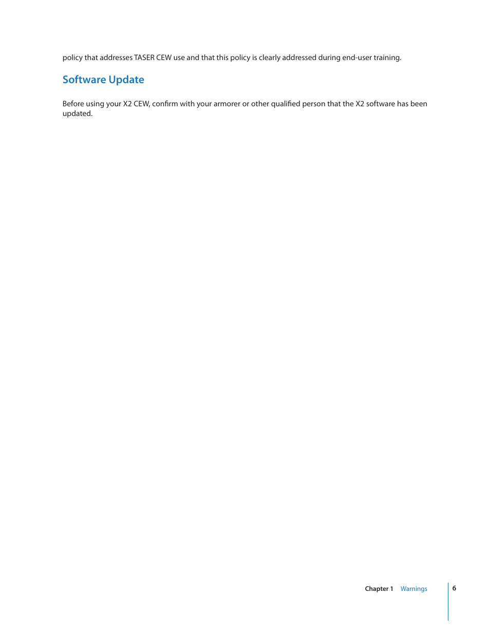 Software update | Taser X2 User Manual | Page 6 / 55