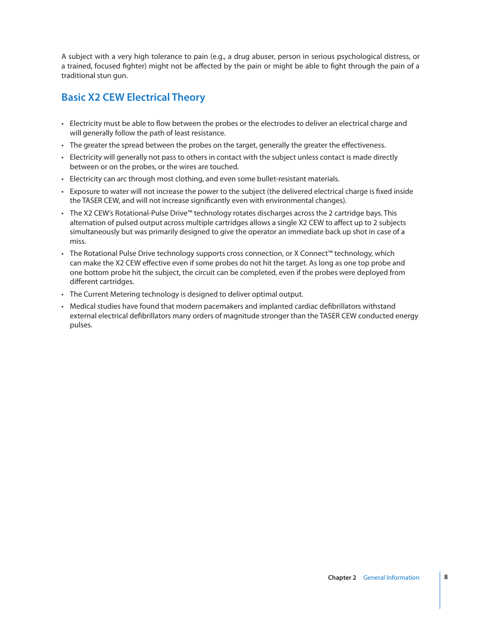 Basic x2 cew electrical theory | Taser X2 User Manual | Page 8 / 55