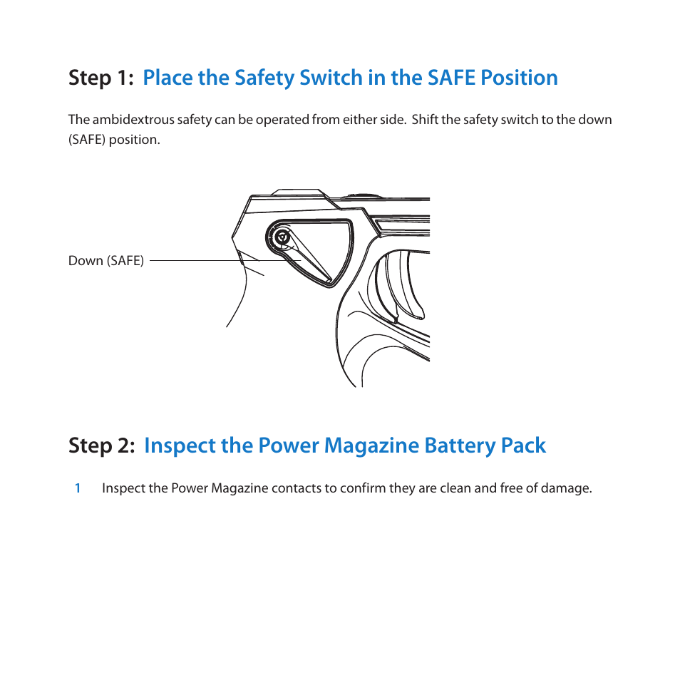 Step 2: inspect the power magazine battery pack | Taser X2 User Manual | Page 4 / 18