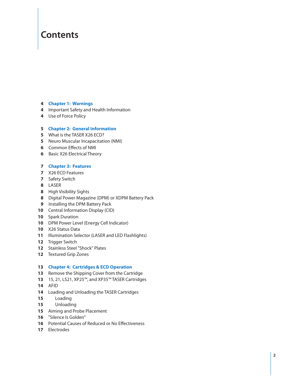 Taser X26 User Manual | Page 2 / 28