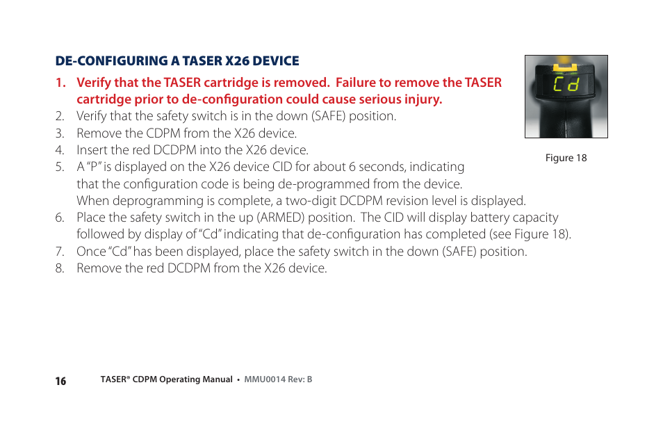 Taser X26 User Manual | Page 16 / 22