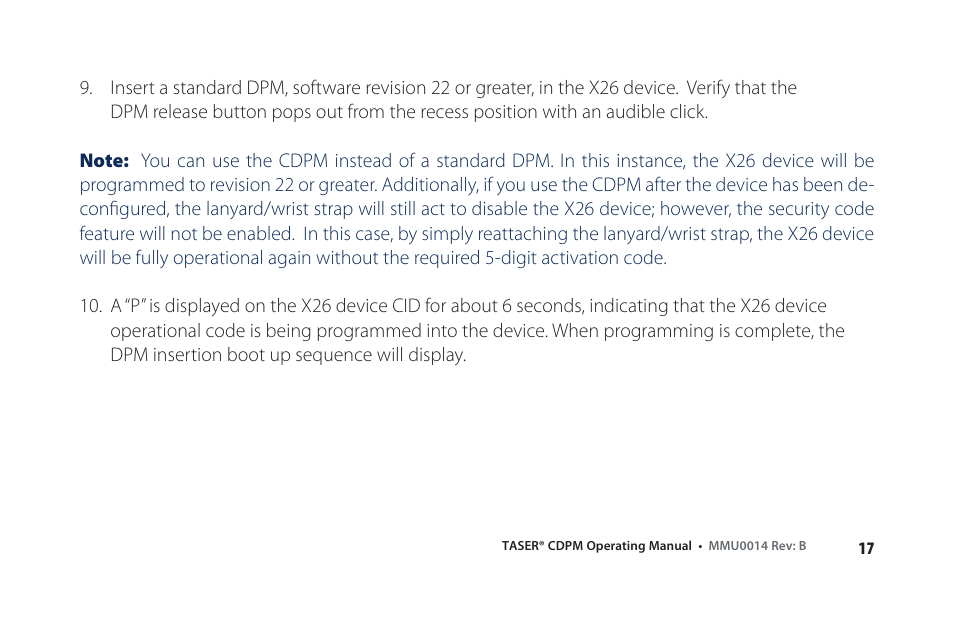 Taser X26 User Manual | Page 17 / 22