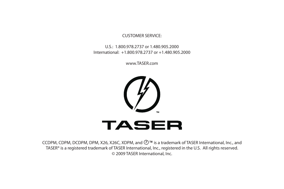 Taser X26 User Manual | Page 22 / 22