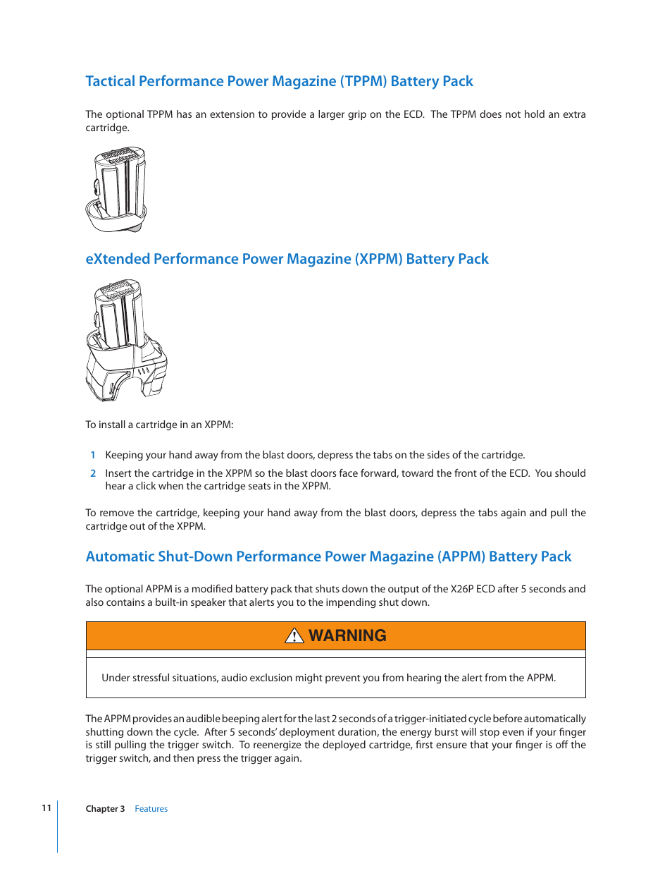 Warning | Taser X26P User Manual | Page 11 / 34
