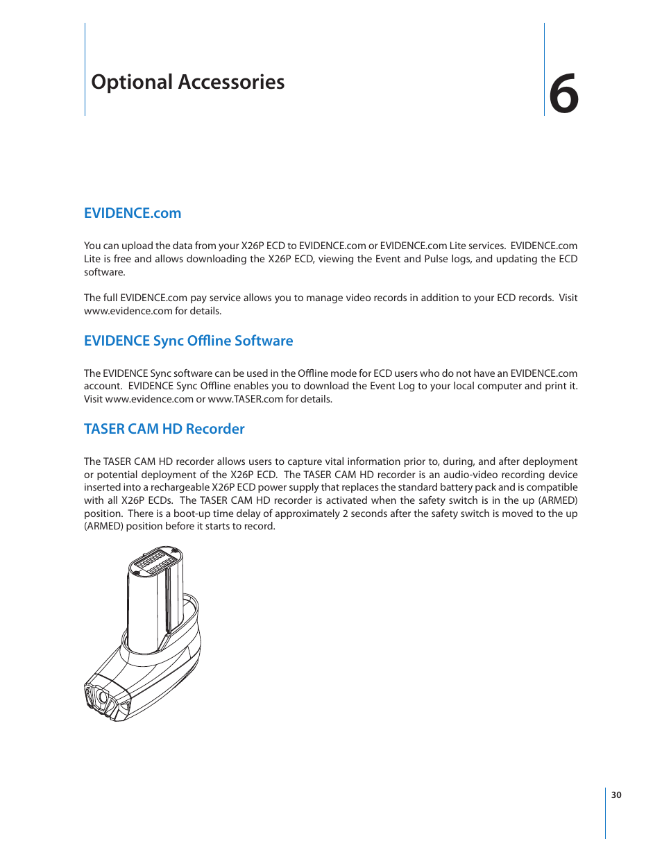 Optional accessories | Taser X26P User Manual | Page 30 / 34