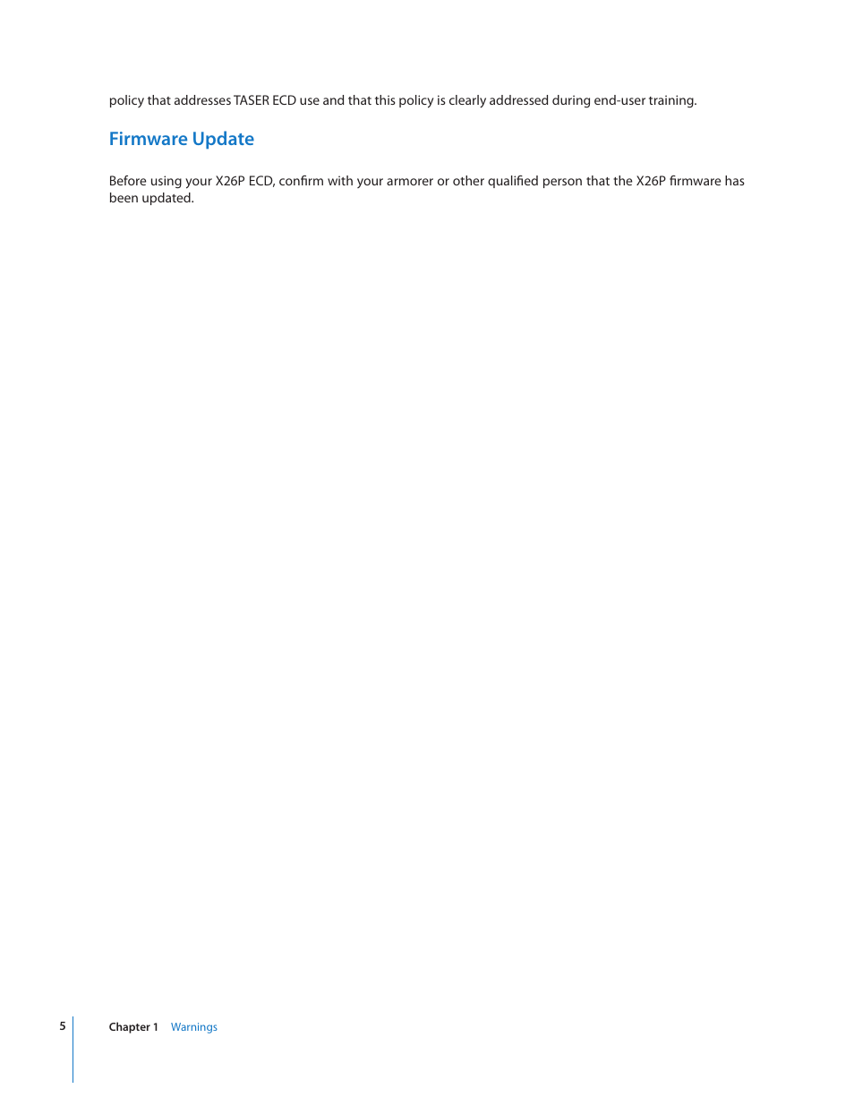 Firmware update | Taser X26P User Manual | Page 5 / 34