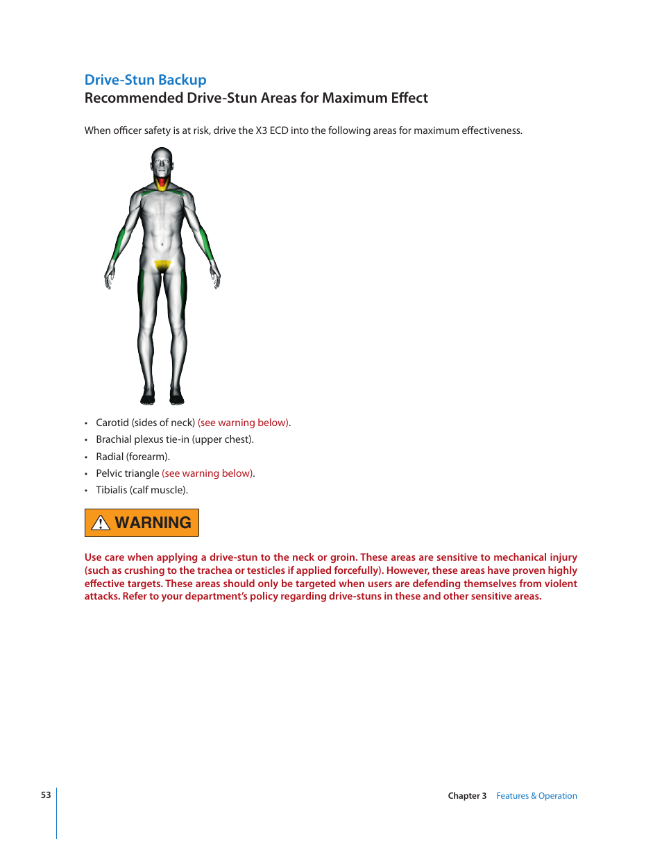 Warning | Taser X3 User Manual | Page 53 / 63