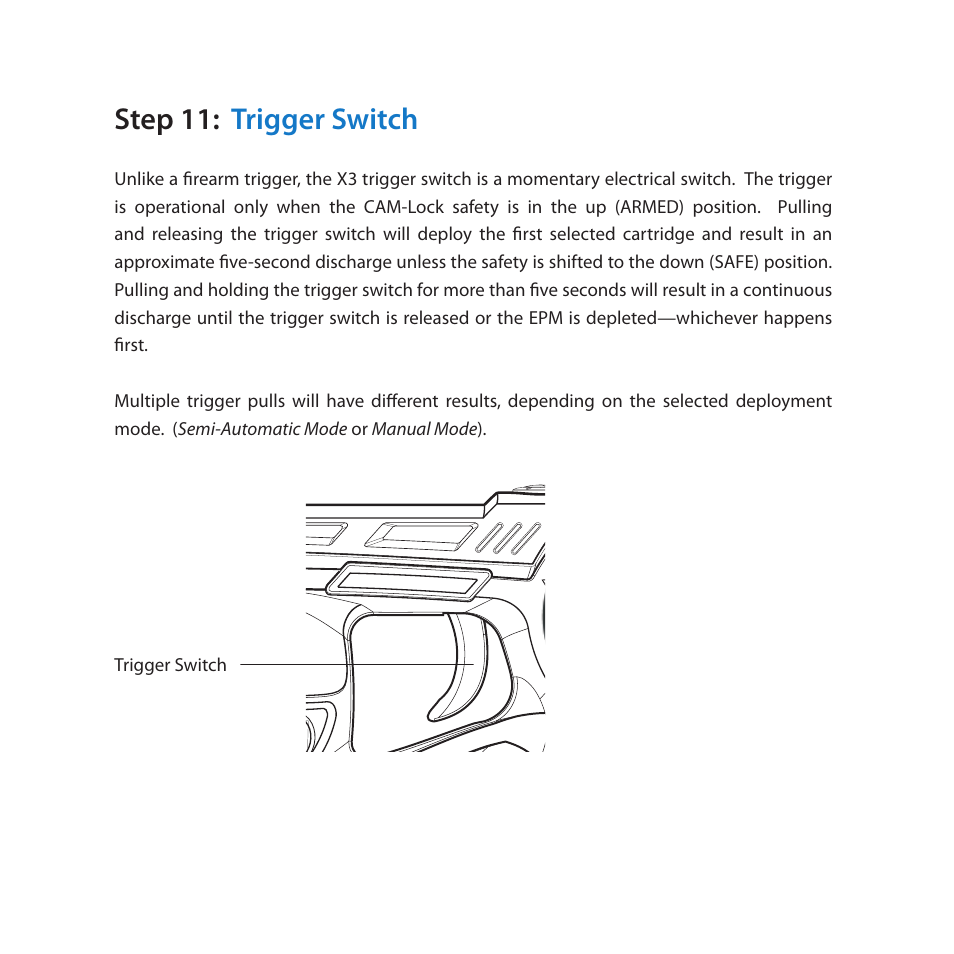 Step 11: trigger switch | Taser X3 User Manual | Page 15 / 20
