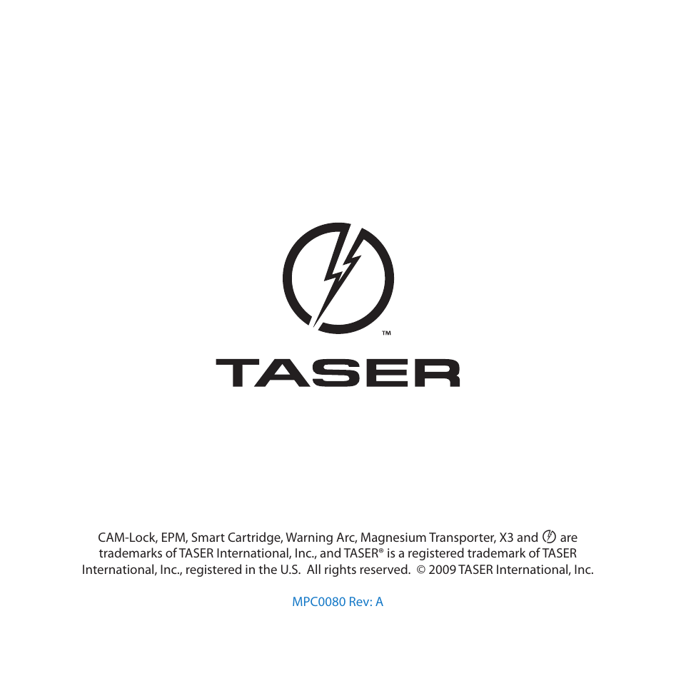 Taser X3 User Manual | Page 20 / 20