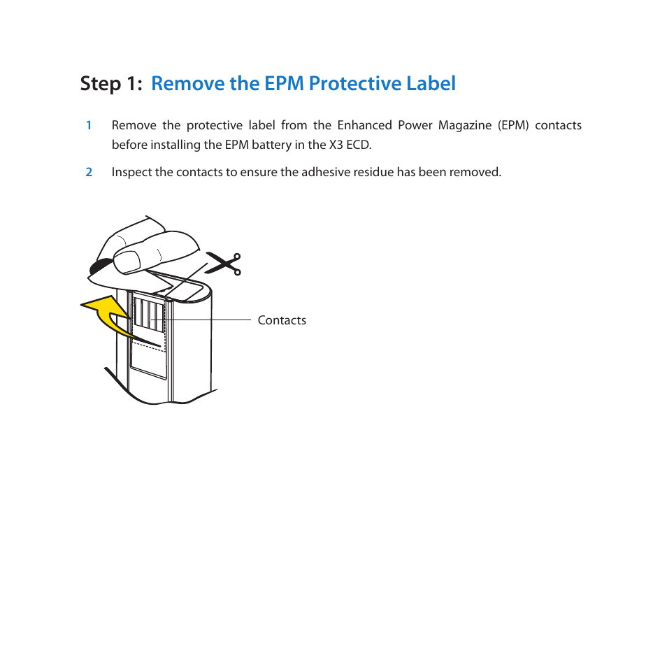 Step 1: remove the epm protective label | Taser X3 User Manual | Page 4 / 20