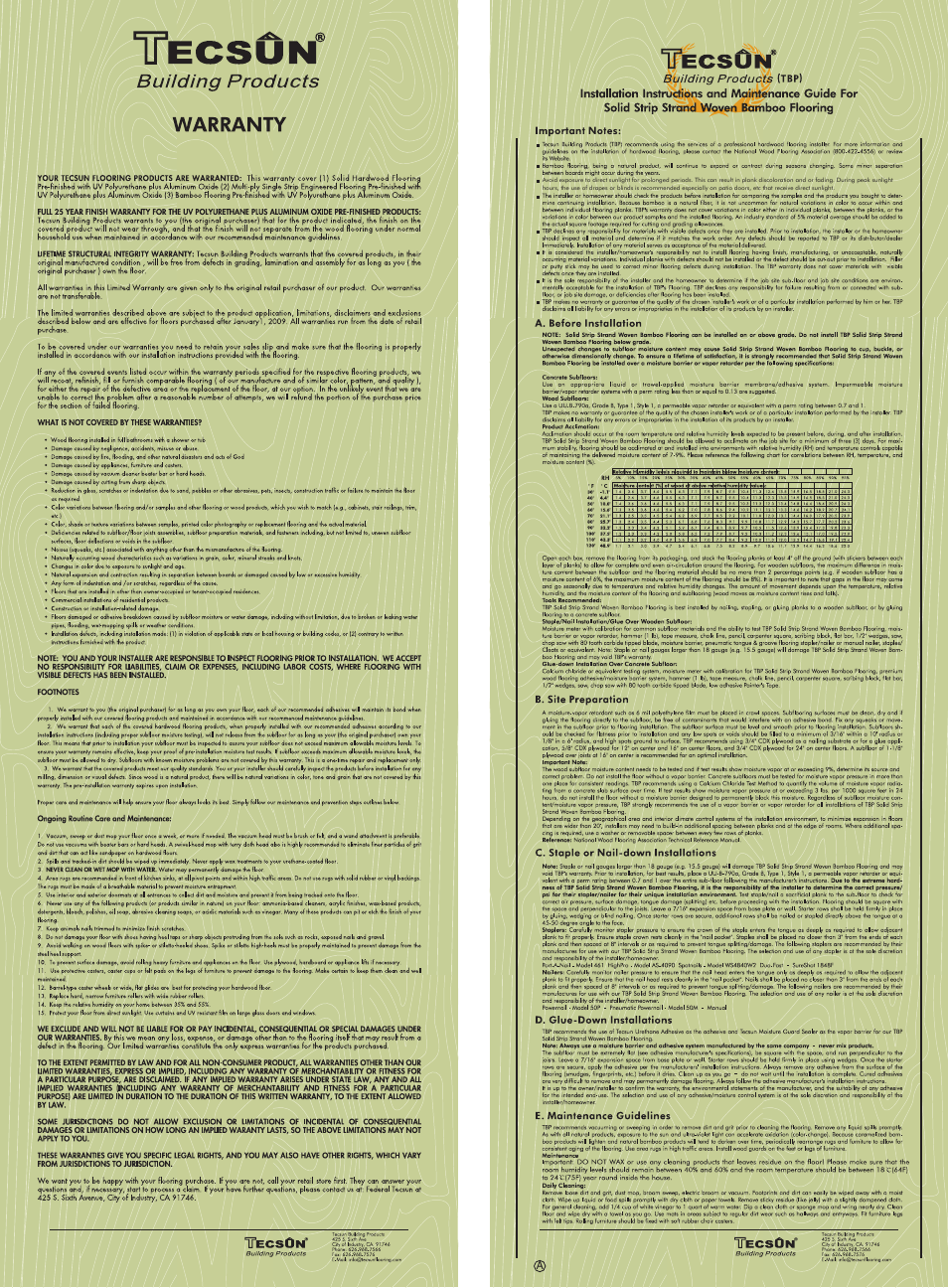 Tecsun B0347F User Manual | 2 pages