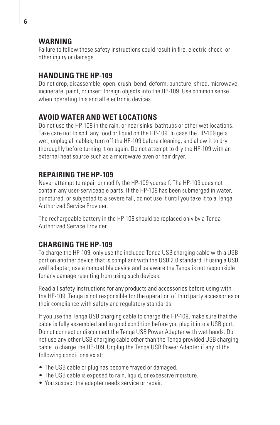 Tenqa HP-109 User Manual | Page 8 / 16