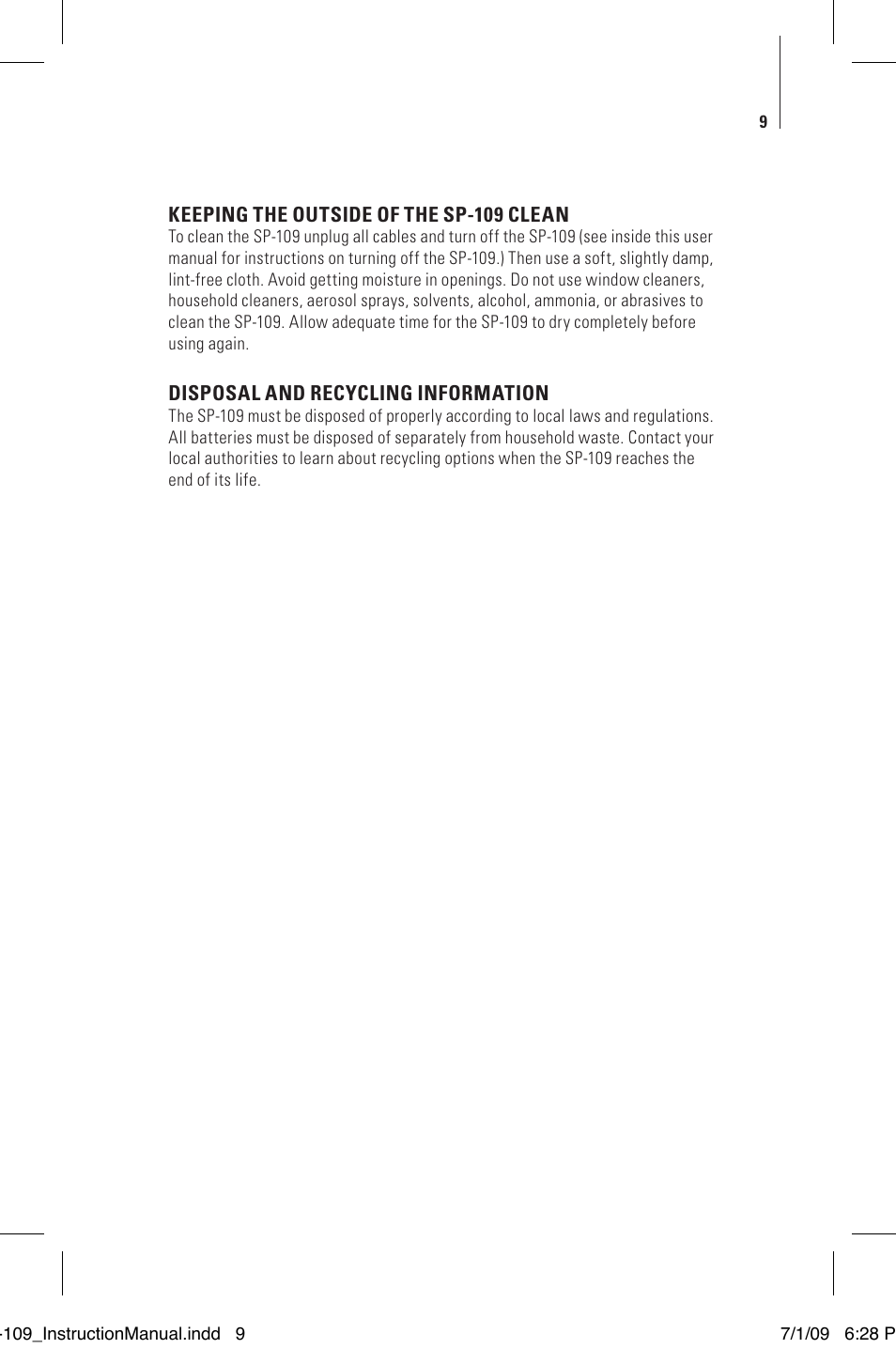 Tenqa SP-109 User Manual | Page 11 / 16