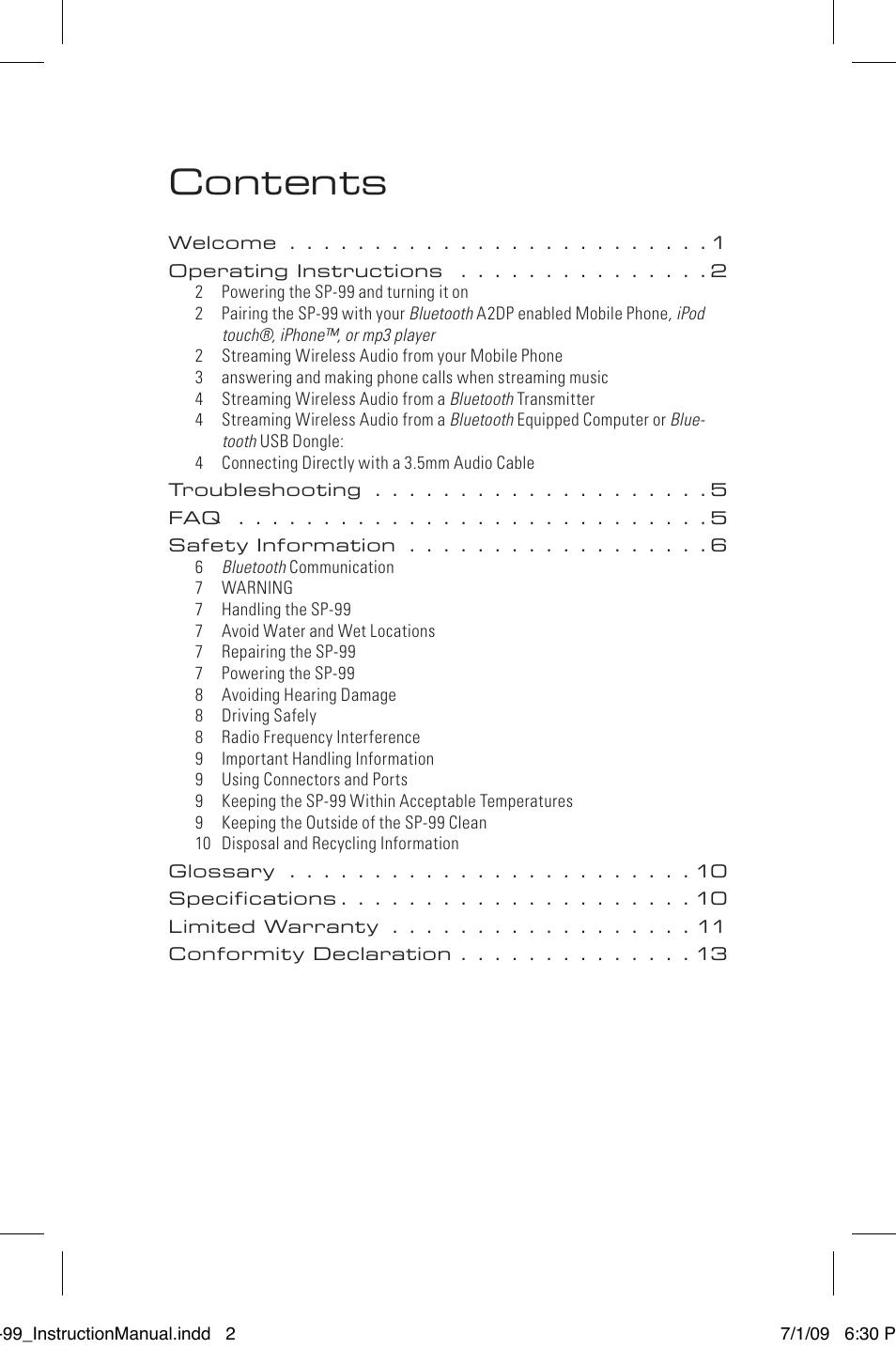 Tenqa SP-99 User Manual | Page 2 / 16