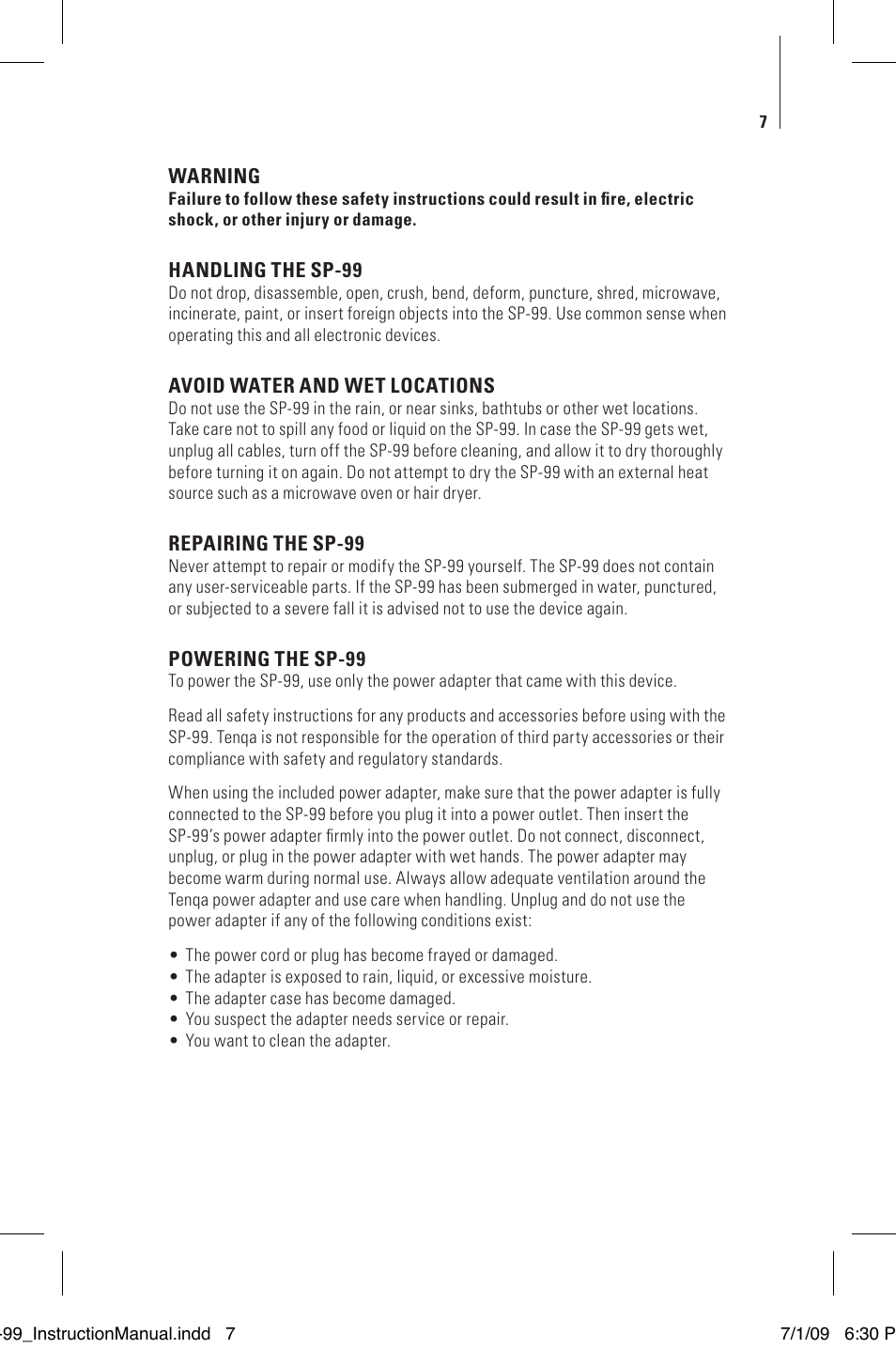 Tenqa SP-99 User Manual | Page 9 / 16
