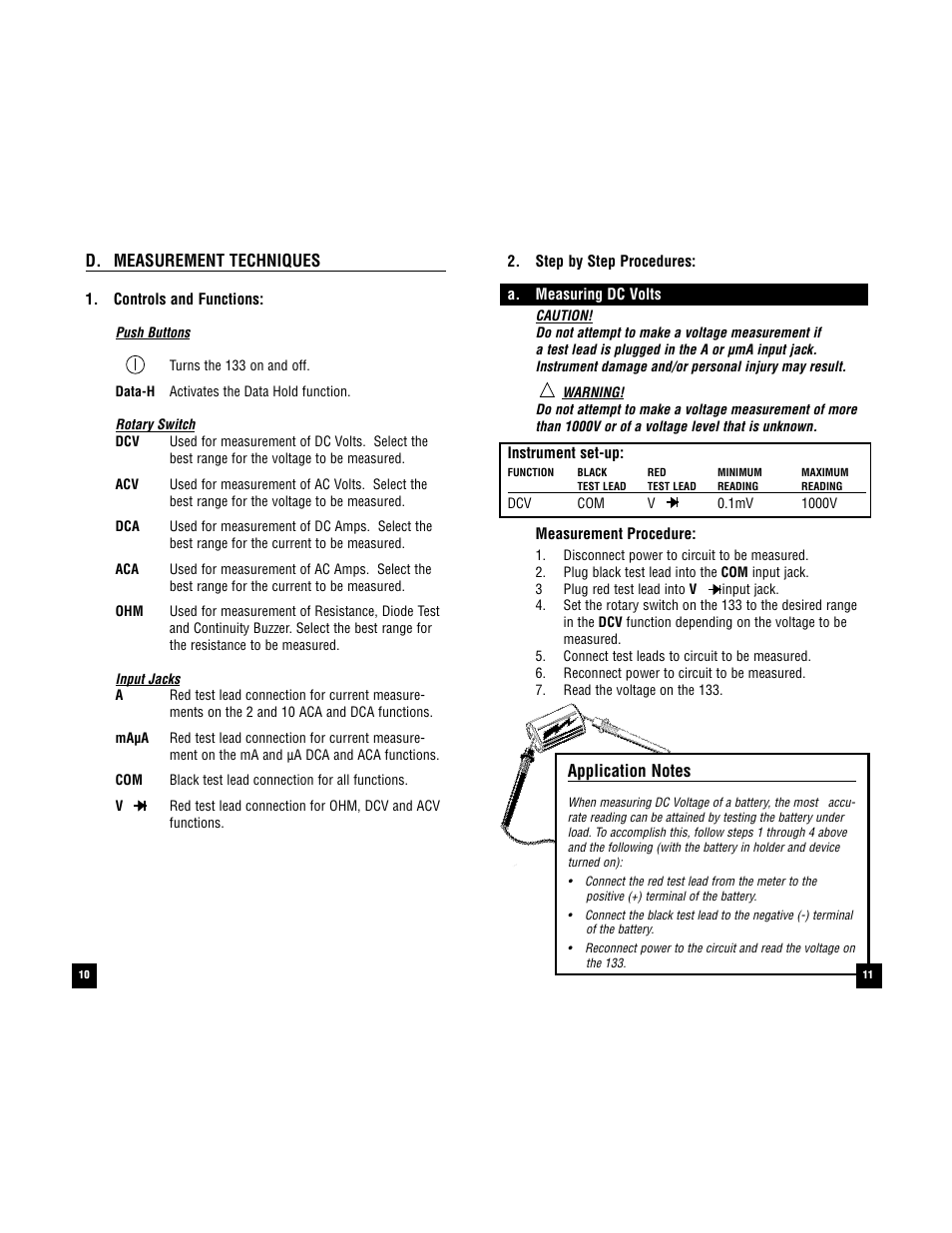 D. measurement techniques | Test Products International 133 User Manual | Page 10 / 24