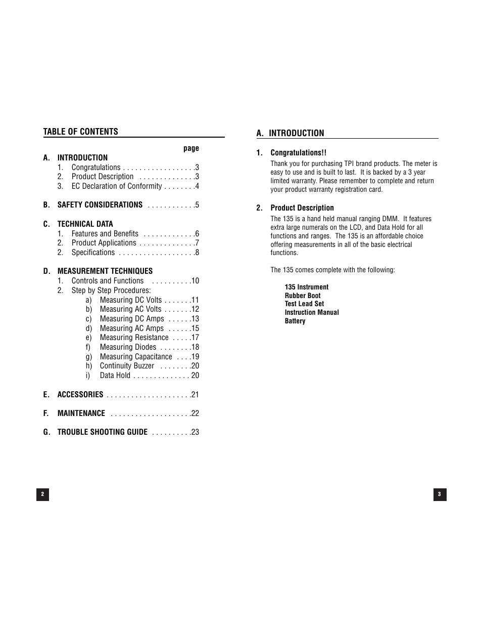 Test Products International 135 User Manual | Page 2 / 13