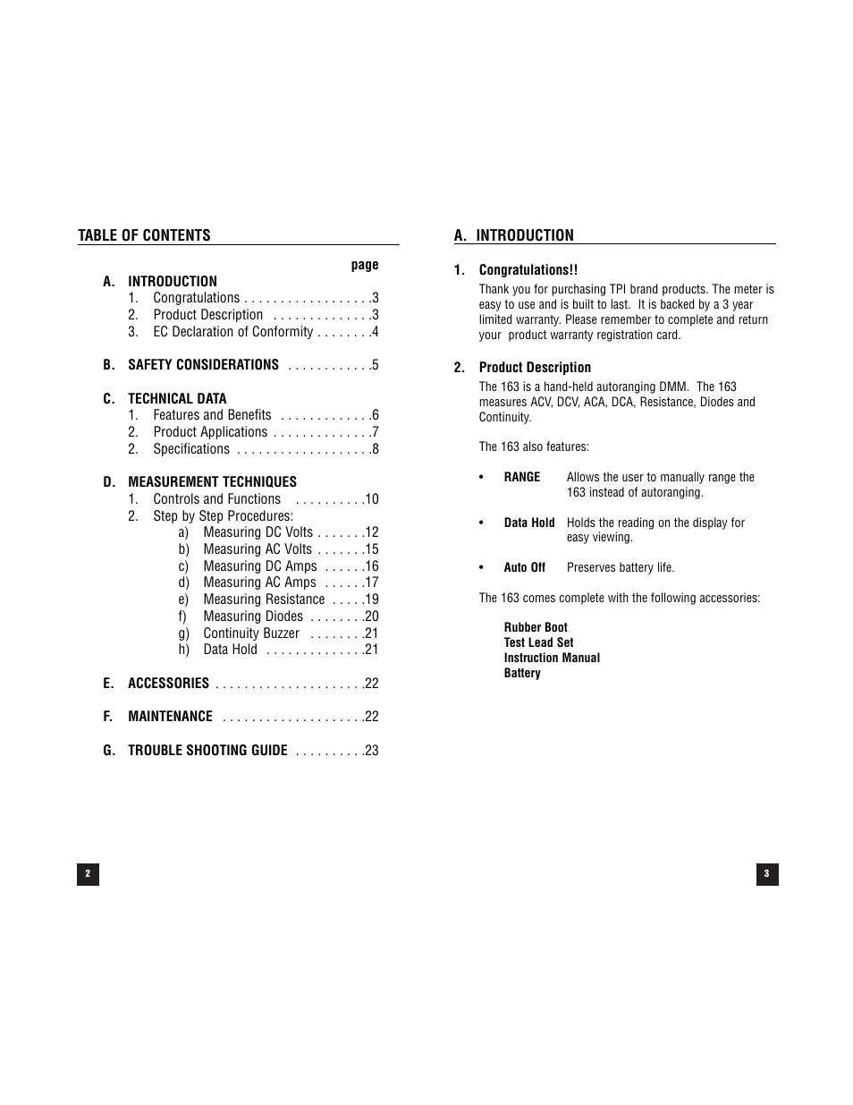 Test Products International 163 User Manual | Page 3 / 24