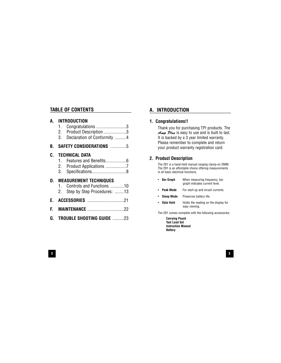 Test Products International 291 User Manual | Page 3 / 24