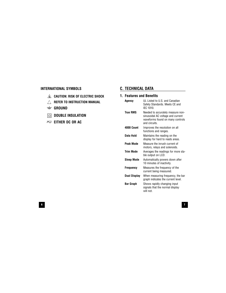 C. technical data | Test Products International 293 User Manual | Page 6 / 32