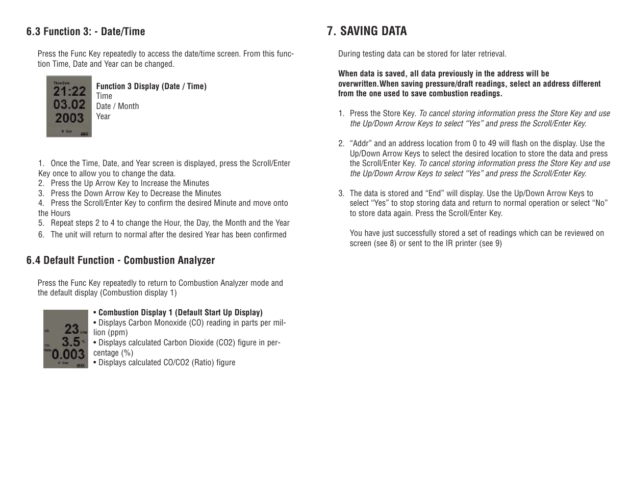 Saving data | Test Products International 709 User Manual | Page 23 / 38