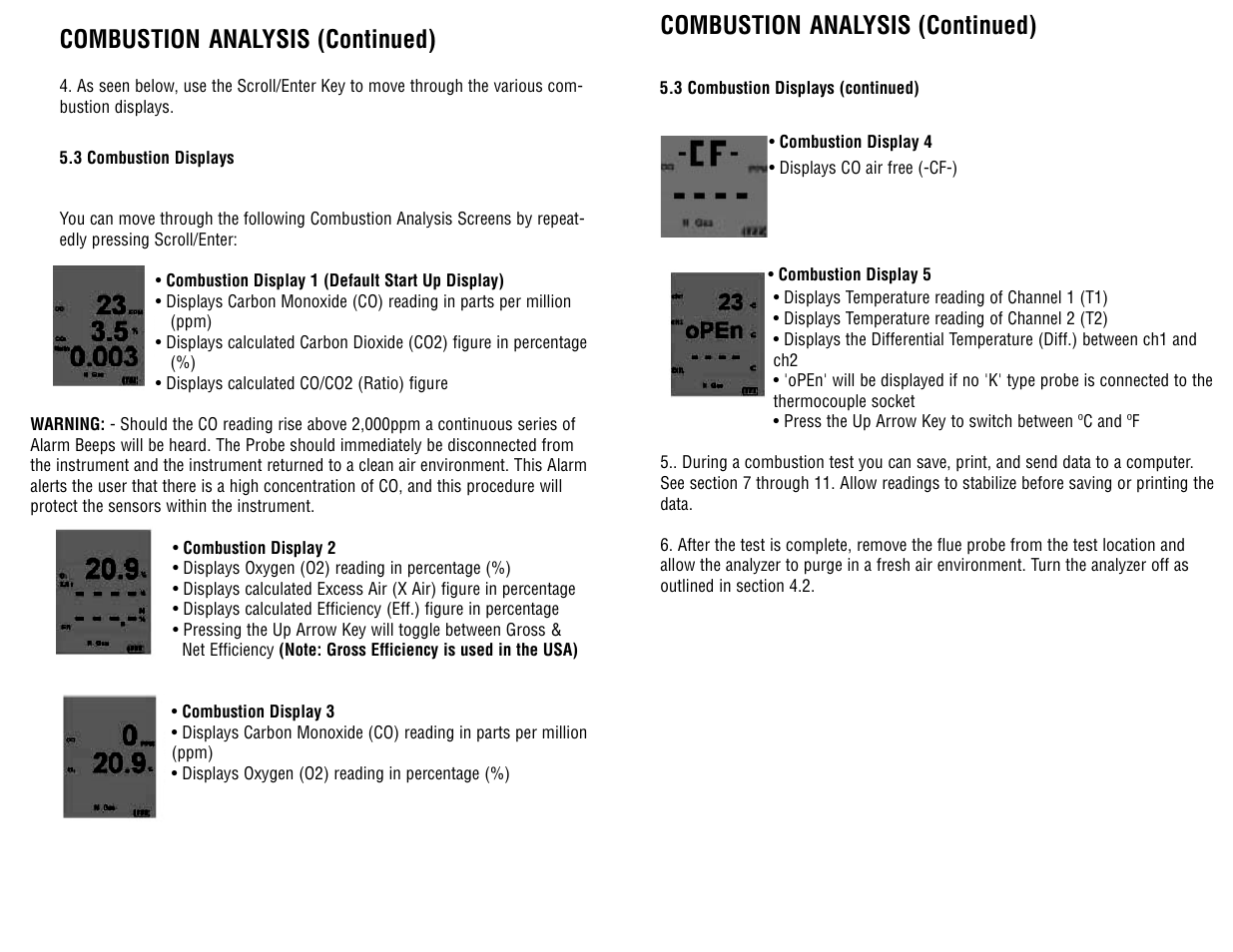 Combustion analysis (continued) | Test Products International 712 User Manual | Page 14 / 40