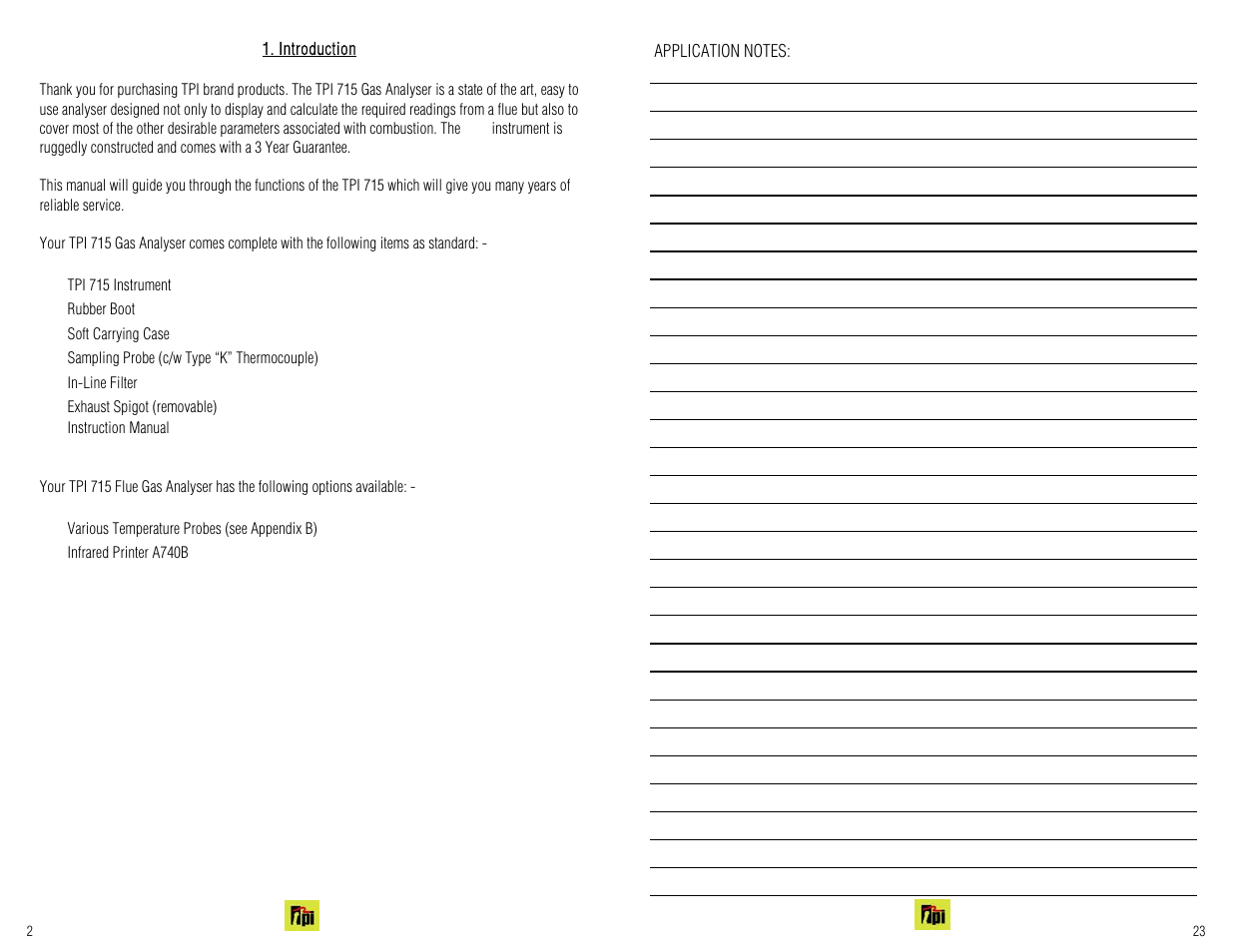 Test Products International 715 User Manual | Page 23 / 24