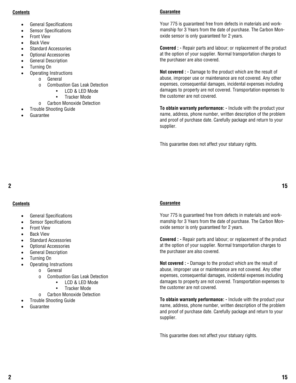 Test Products International 775 User Manual | Page 2 / 16