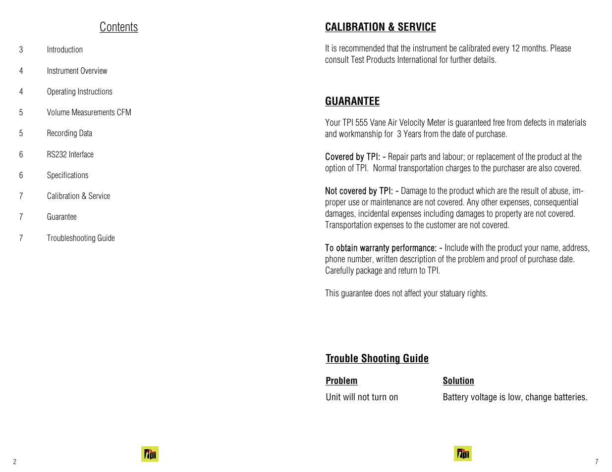 Test Products International 555c1 User Manual | Page 2 / 4