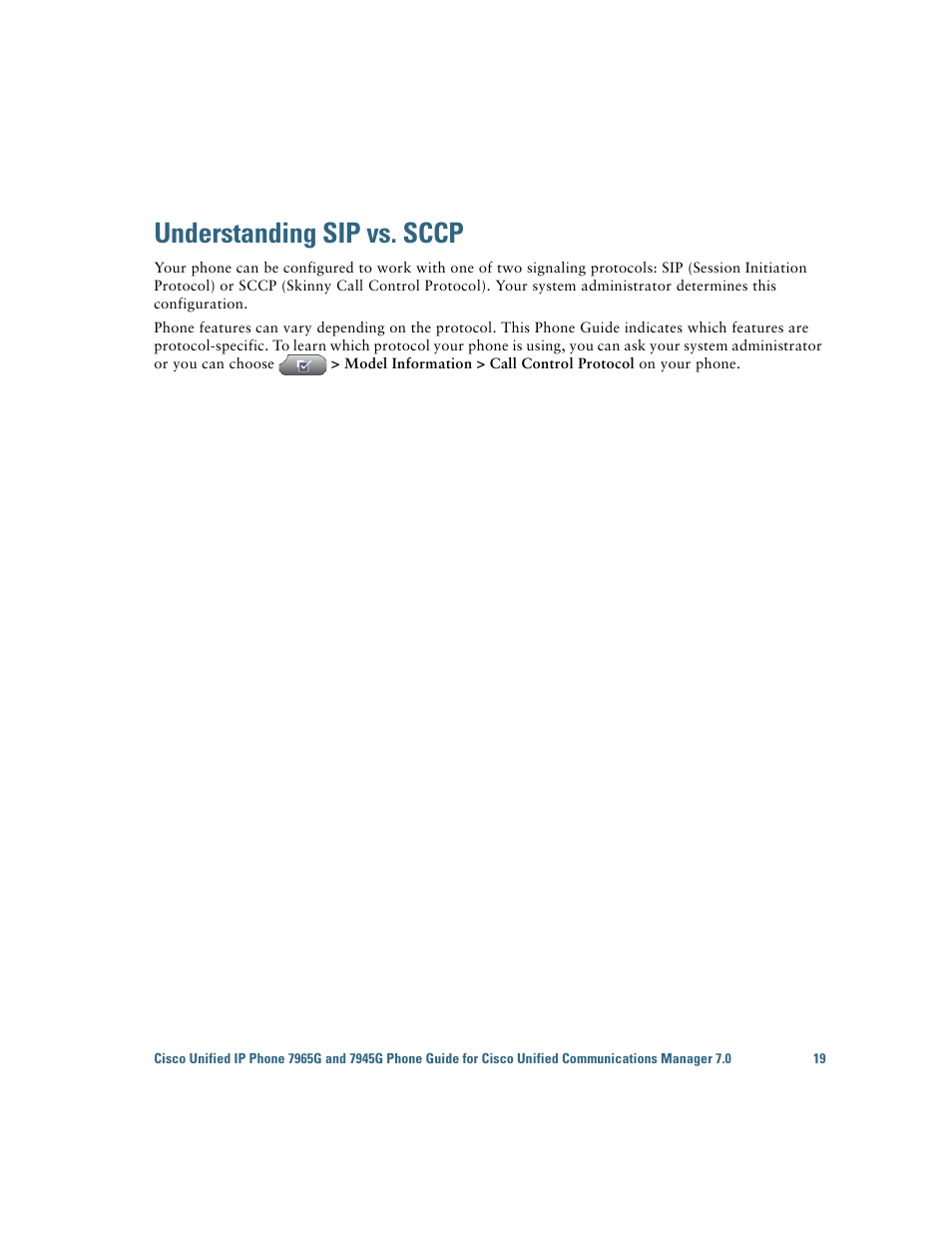 Understanding sip vs. sccp | Cisco IP Phone 7945G User Manual | Page 27 / 104