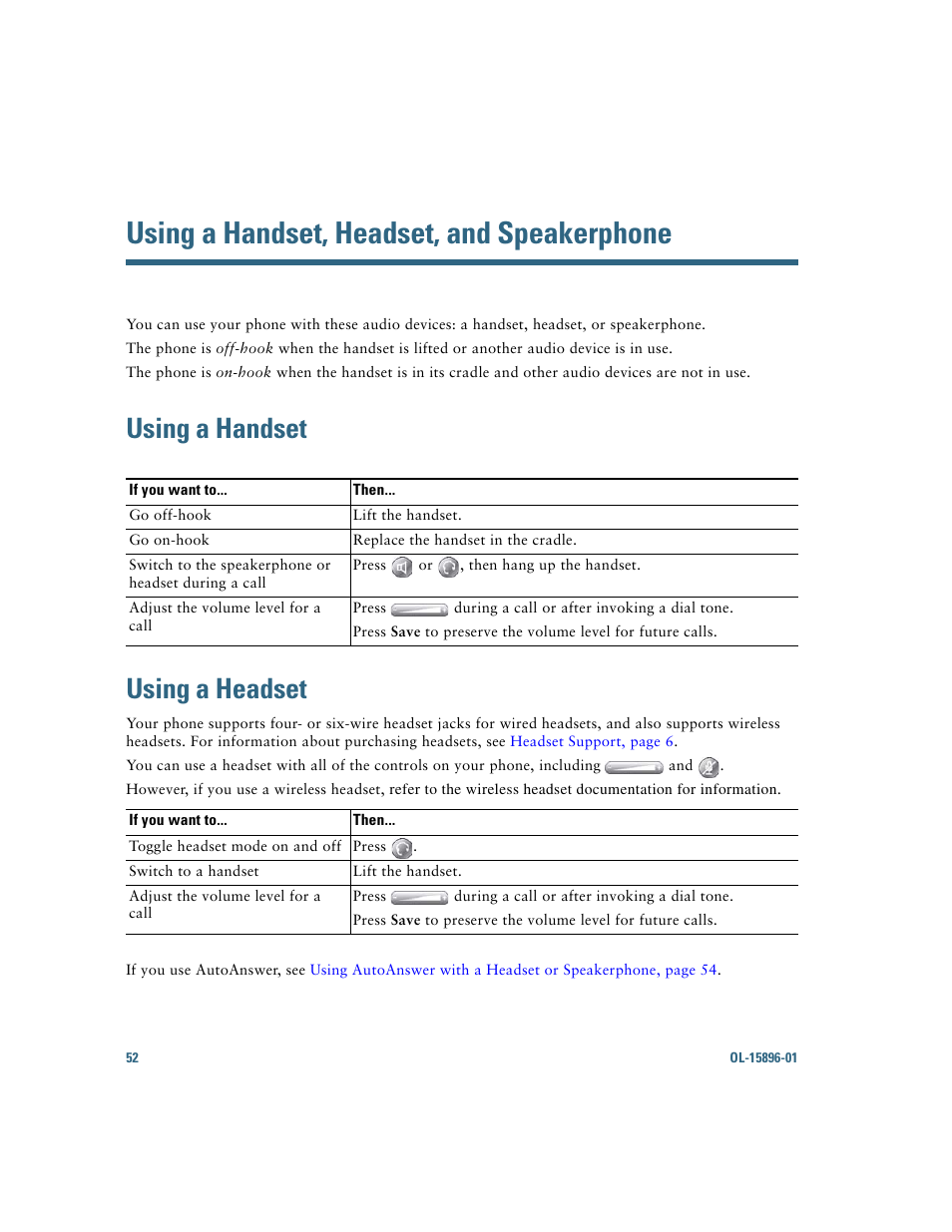 Using a handset, headset, and speakerphone, Using a handset, Using a headset | Using a handset using a headset | Cisco IP Phone 7945G User Manual | Page 60 / 104