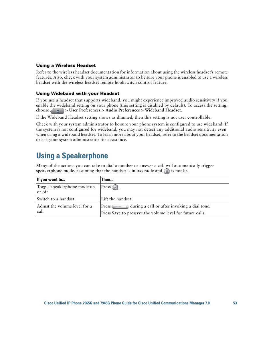 Using a speakerphone | Cisco IP Phone 7945G User Manual | Page 61 / 104