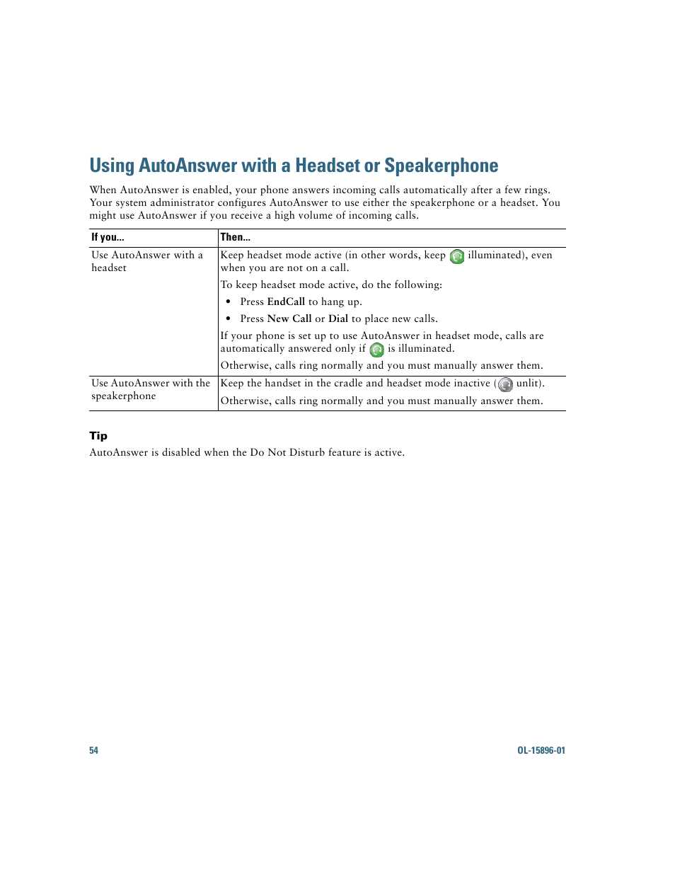 Using autoanswer with a headset or speakerphone | Cisco IP Phone 7945G User Manual | Page 62 / 104