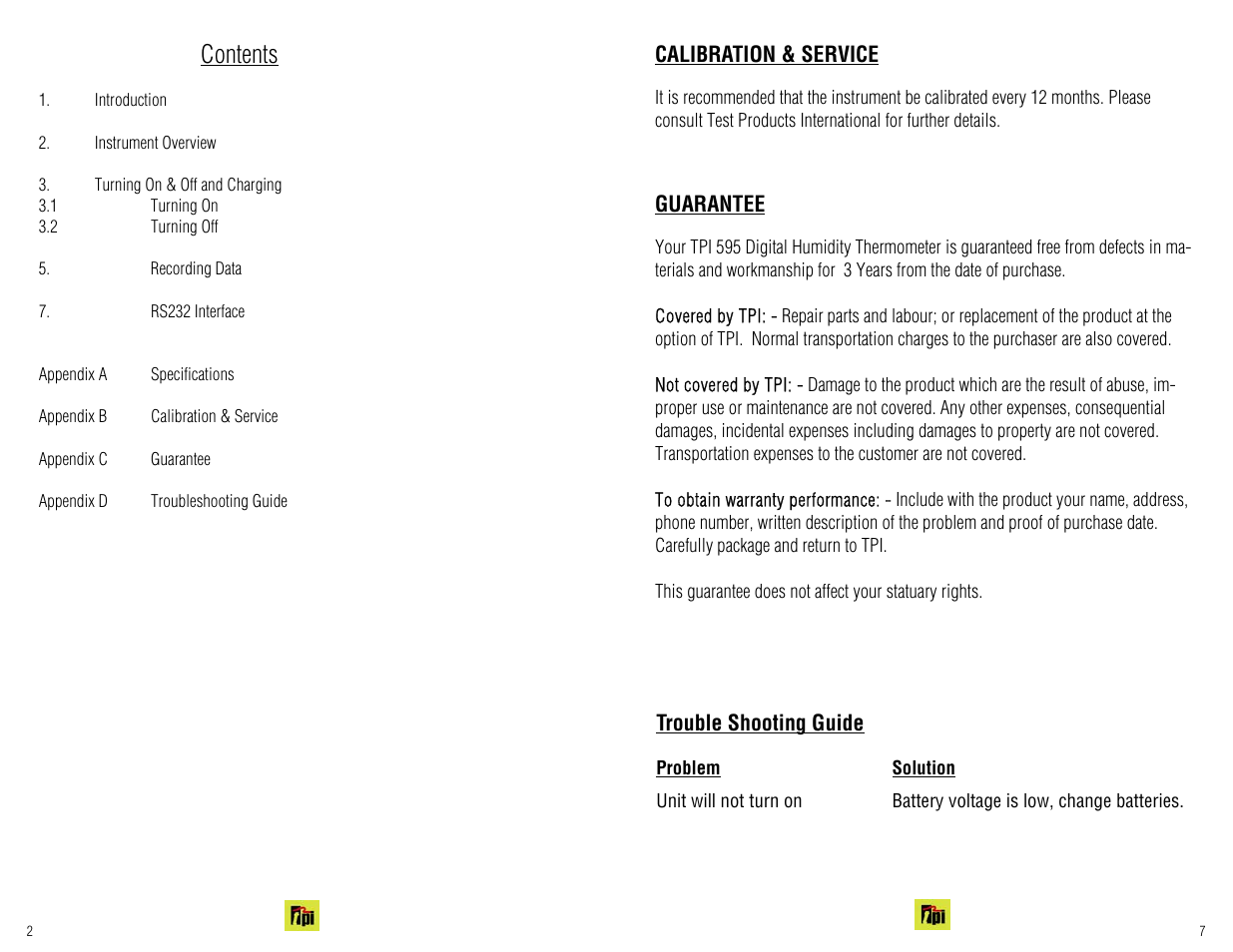 Test Products International 595C1 User Manual | Page 2 / 4