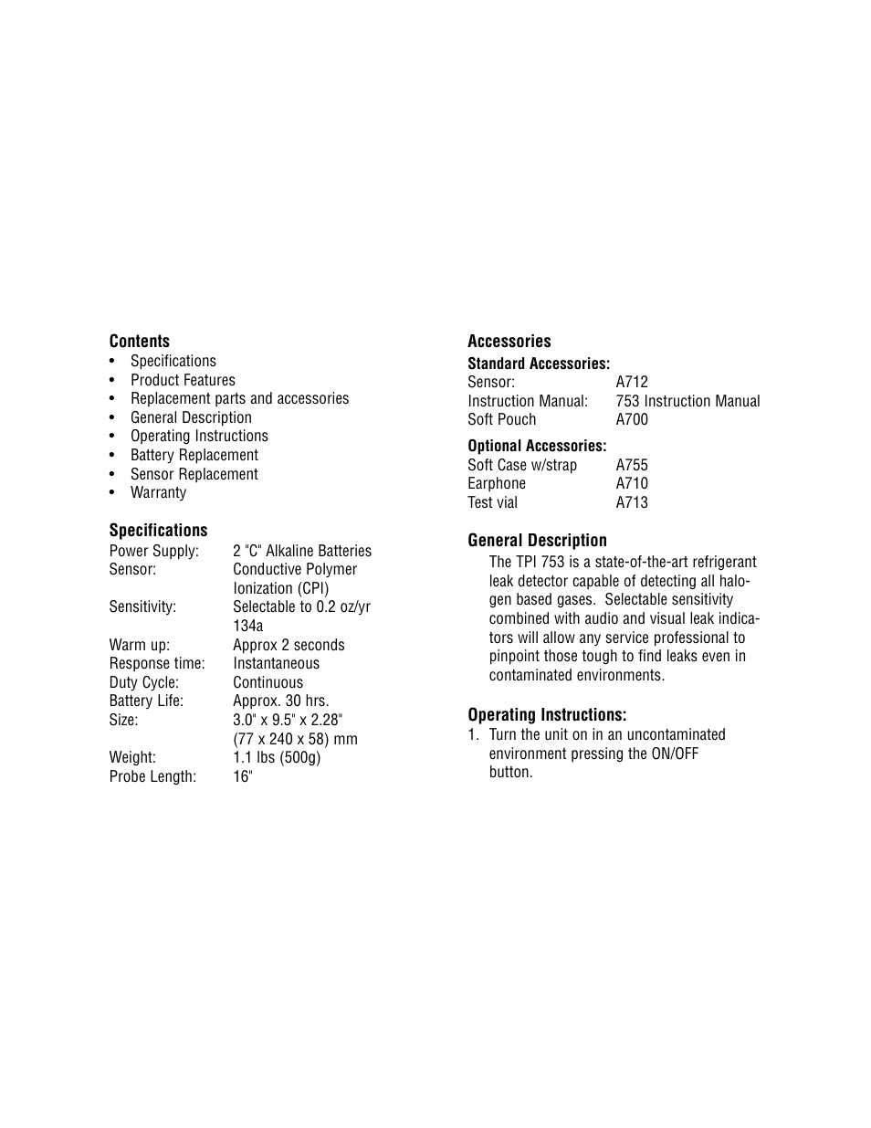 Test Products International 753 User Manual | Page 2 / 5