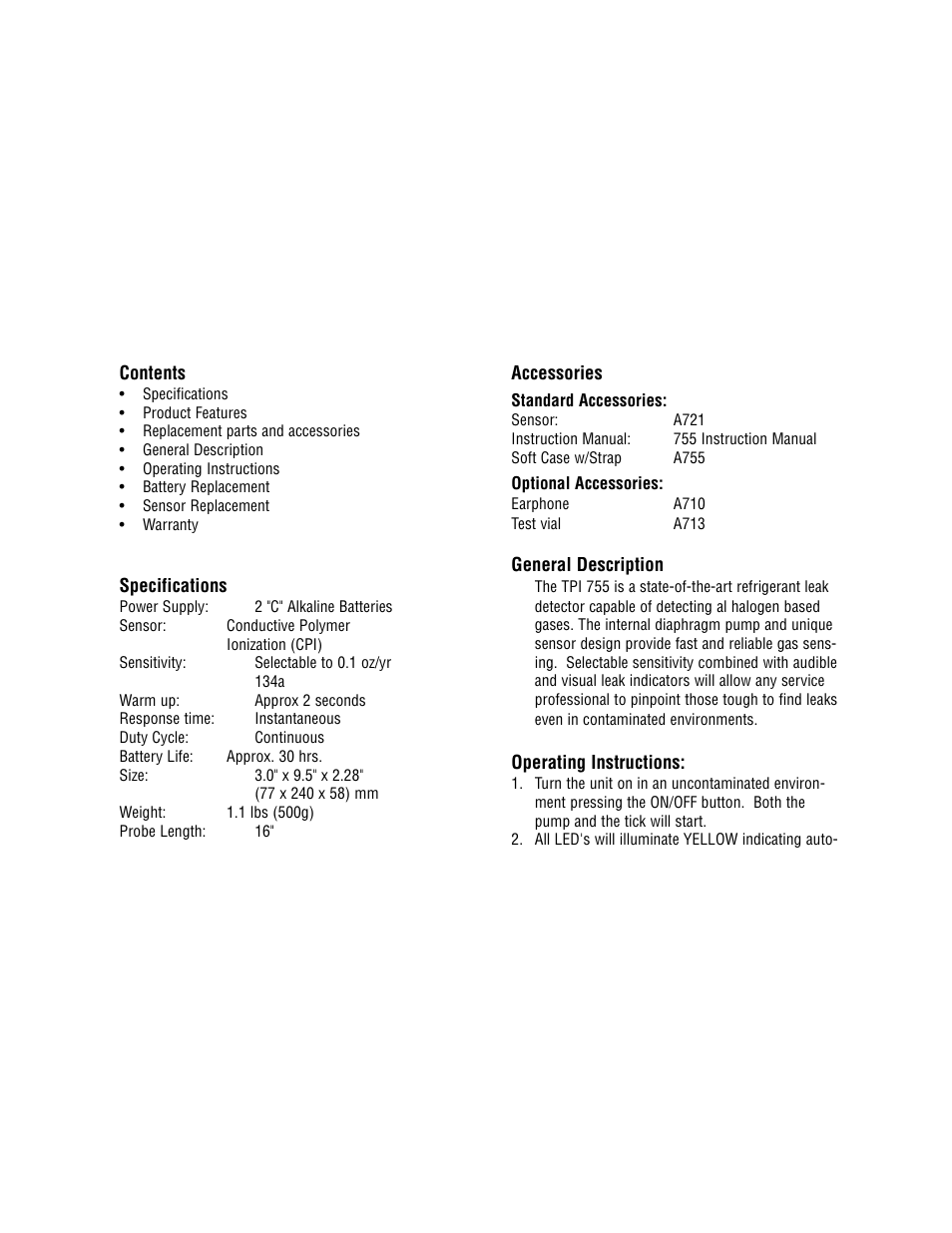 Test Products International 755 User Manual | Page 2 / 5