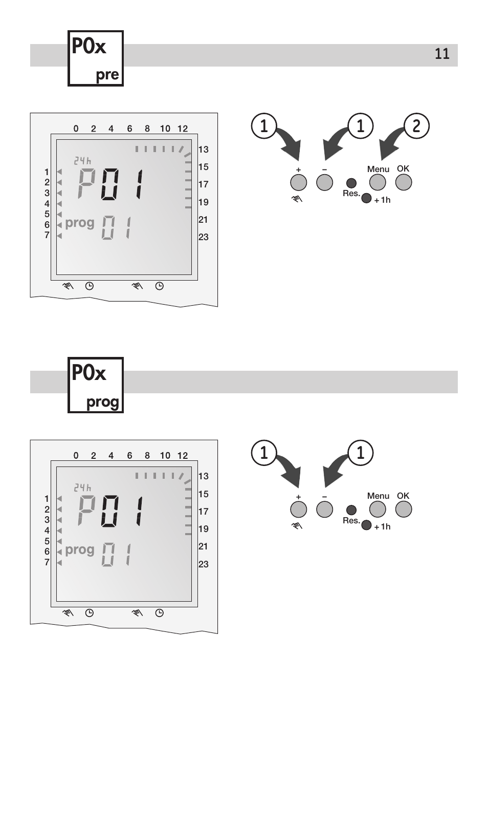 Pre 11, Prog | TFC Group Immersion Heater Timer Code: IHT-Digi 20 User Manual | Page 11 / 20