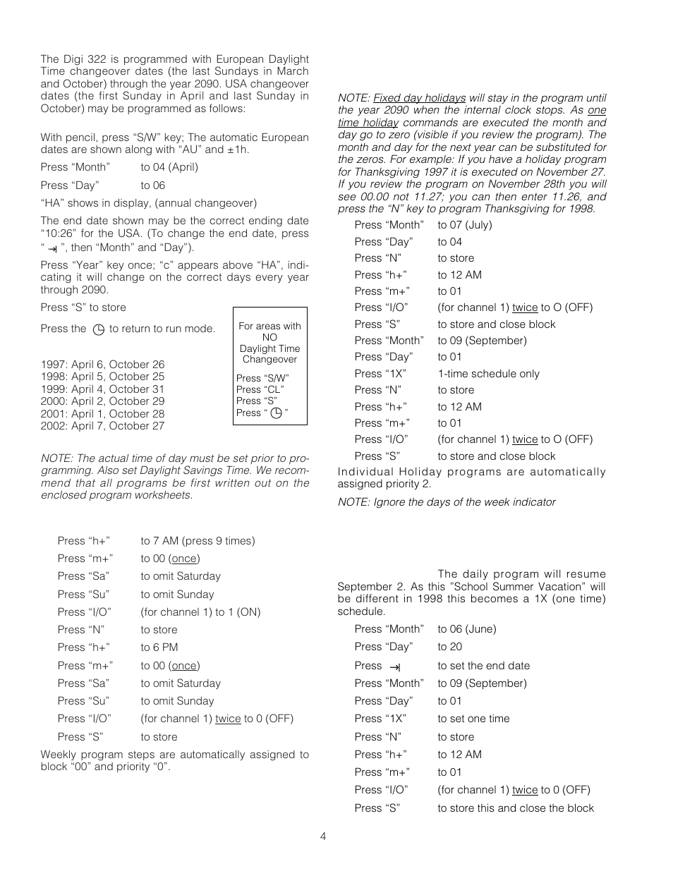 TFC Group V86/1,2,3,4 Digi 322 User Manual | Page 4 / 8