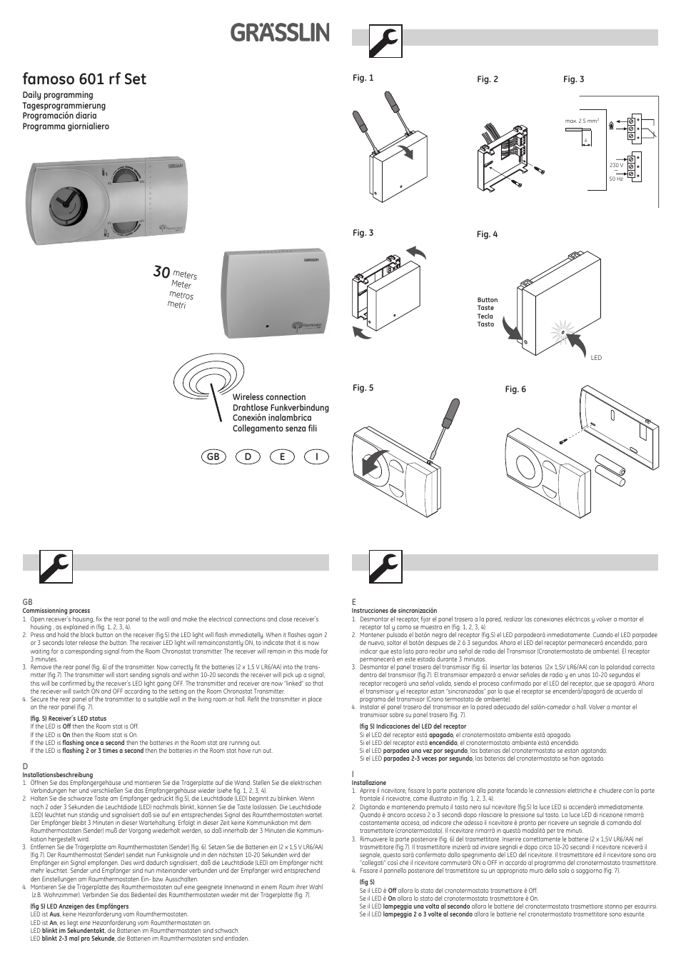 TFC Group Famoso 601 (24 Hr) User Manual | 2 pages