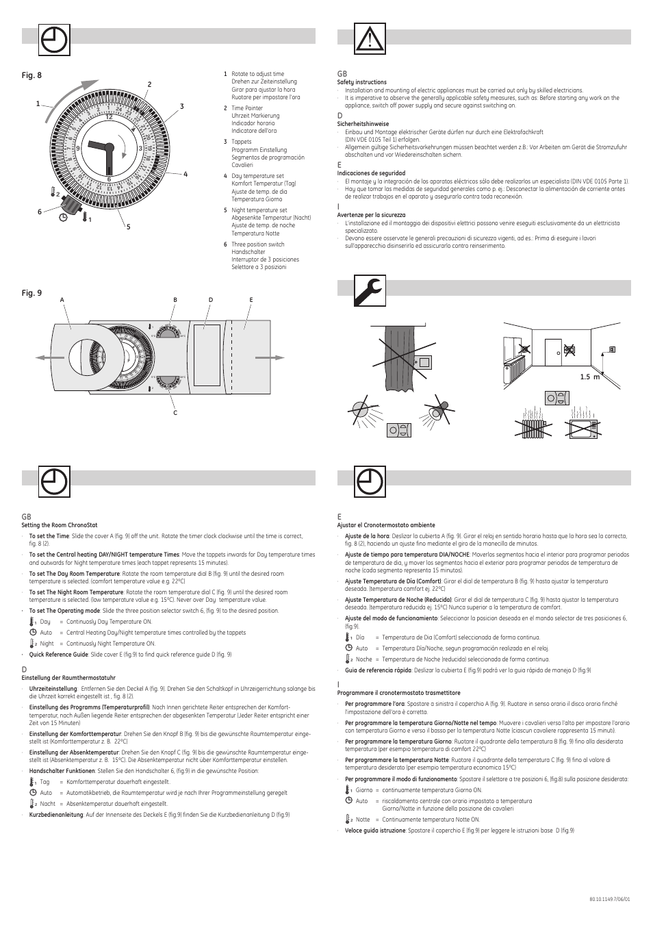 Fig. 9, Fig. 8 | TFC Group Famoso 601 (24 Hr) User Manual | Page 2 / 2