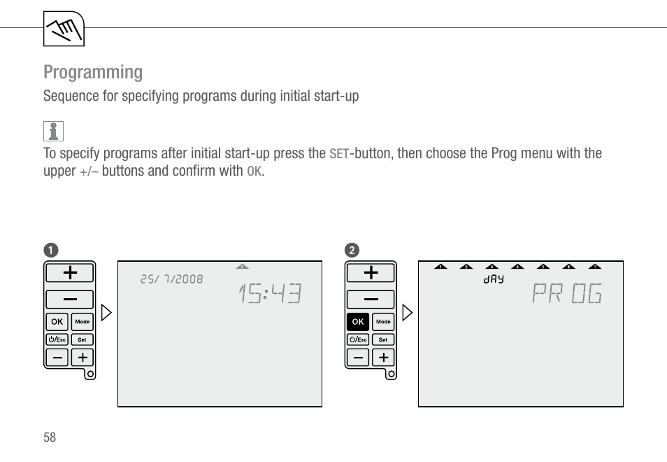 Programming | TFC Group Feeling RF Room Thermostat User Manual | Page 18 / 42
